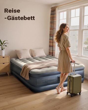 Надувний матрац iDOO для 2 осіб з електричним насосом, 152x203x46 см, 295 кг, для кемпінгу