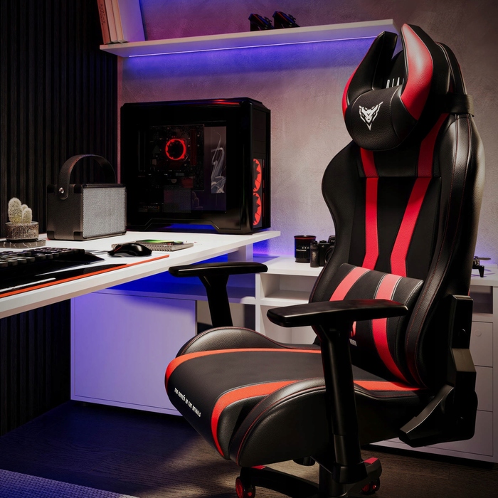 Ігрове крісло Diablo Chairs X-Horn 2.0, штучна шкіра, чорно-червоне