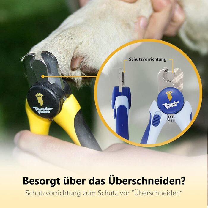 Професійна ножиця для обрізання кігтів собак із захистом, блокуванням безпеки та пилочкою (середній/великий, зелений/синій)