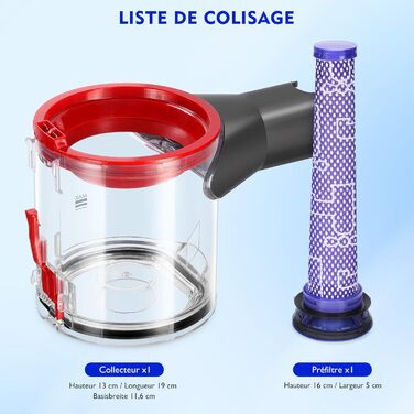 Контейнер для пилу Dyson V7 V8 SV10 SV11 - Запчастина для бездротового пилососа (967699-01)