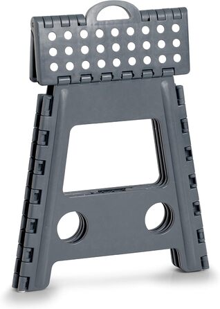 Складаний стілець Zeller 13037 Premium, пластиковий, антрацитовий, з сертифікацією TÜV, вантажопідйомність до 150 кг, розміри 38,5 x 31,5 x 39 см