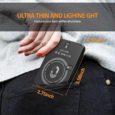 LED світло для селфі з магнітним кріпленням 128 LED, 3000K-6500K, 3 режими, 2000mAh, CRI 95+, для iPhone, iPad, камери, ноутбука, TikTok, відеозйомки, Vlog, чорний