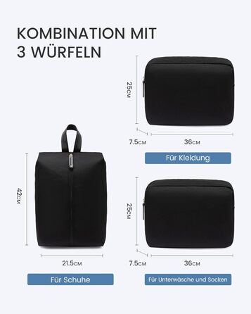 LOVEVOOK Рюкзак для ручної поклажі, дорожній рюкзак 45L, валіза-рюкзак для ноутбука 17.3 дюйма, для подорожей, ділових поїздок, вихідних (1-чорний, 47x20x34 см, 40L, комплект)