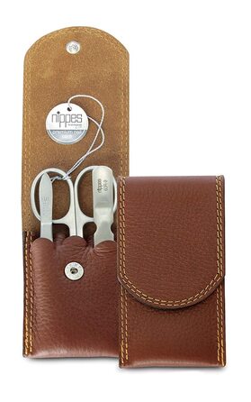 Набір для манікюру Solingen Classic Premium від Nippes: шкіряний етилуї, інструменти з нержавіючої сталі, 3 шт.