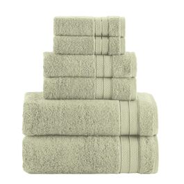 Набір розкішних рушників Elegant Comfort (6 предметів), 100% турецька бавовна, дизайн Popcorn, нефритовий зелений (2 банні, 2 для рук, 2 для обличчя)