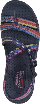 Сандалі жіночі Skechers Reggae Sew Me Boho плетені з ремінцями, блакитно-різнокольорові, розмір 37.5 EU