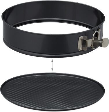 Набір для випічки Relaxdays 5-ти частинний: форма для випічки 26 см з трубчатим дном, кексова форма, форма для пирога з фруктами, пензлик для випічки, сталь, антрацит