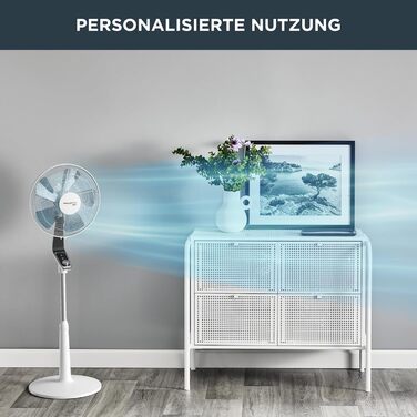 Вентилятор Rowenta Turbo Silence Extreme: тихий, потужний, з авто-обертанням, 4 швидкості, нічний режим, білий/чорний, VU5640 Hell