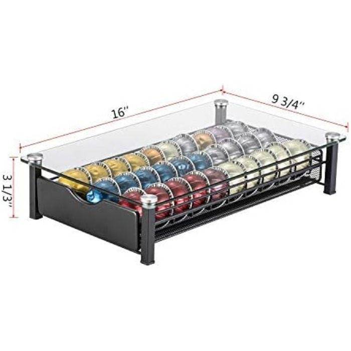 Організатор для капсул Vertuo/Nespresso: тримач для 40 капсул з ручкою (чорний)