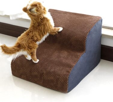Сходинки для котів та собак Yanman, 2 сходинки, для дивану, з м'якого пінополіуретану, знімний, миючий чохол, бежевий