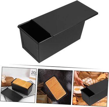 VICASKY форма для хліба з кришкою, антипригарна, карбонова сталь, 33x12 см, для випікання хліба, тостів і кексів
