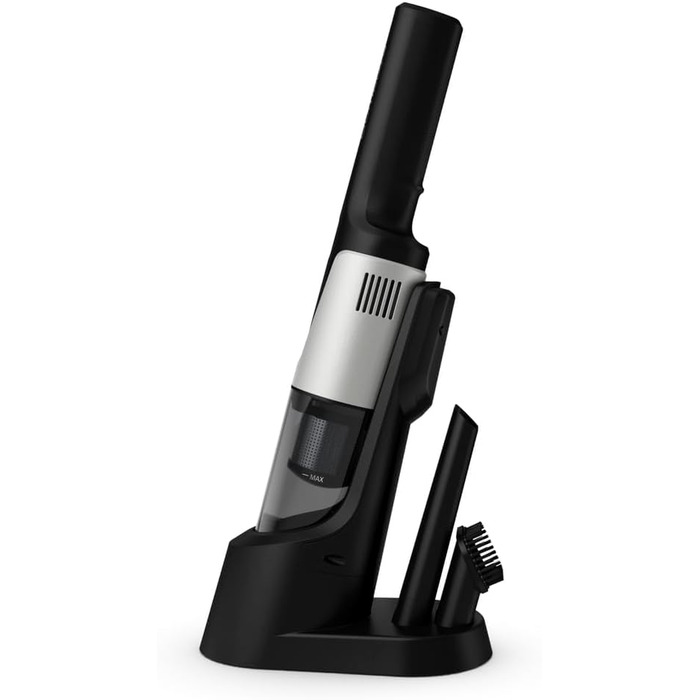 Ручний пилосос Rowenta X-Touch AC9736 бездротовий, чорний: компактний, легкий (0.6 кг), з насадкою для щілин та малою щіткою, потужний цифровий мотор, станція зарядки