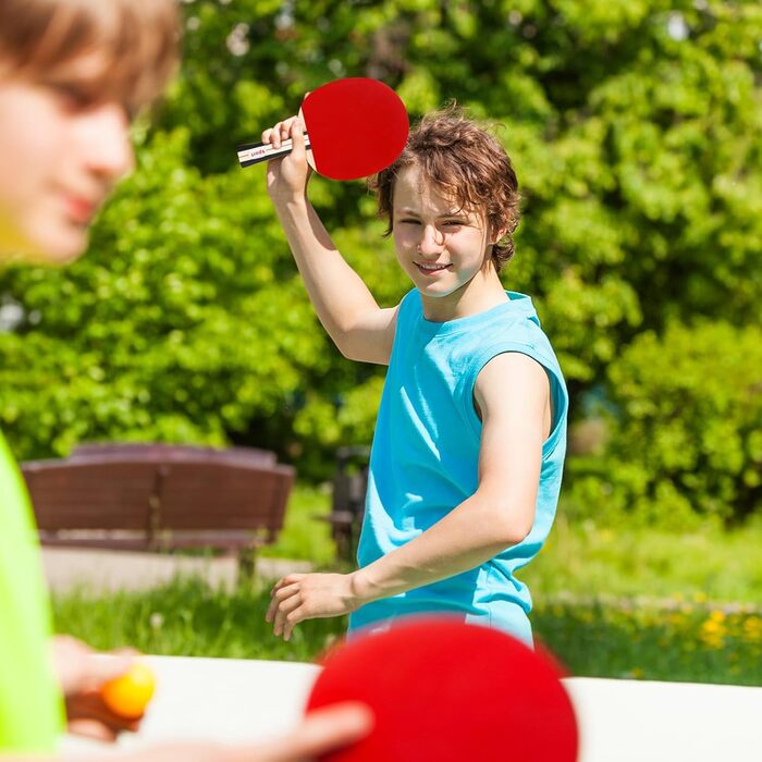 Набір для настільного тенісу KIMIGO: 2 ракетки, 6 м'ячів, сітка та сумка. Підходить для початківців та професіоналів, для гри в приміщенні та на вулиці
