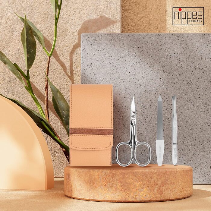 Набір для манікюру та педикюру Nippes Solingen Premium Line (3 предмети) в шкіряному чохлі, нержавіюча сталь, виготовлено в Німеччині
