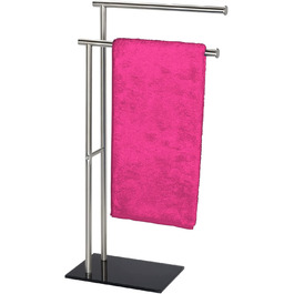 Підставка для рушників WENKO Lima, підлого типу, з полицями, з нержавіючої сталі, 41 x 79 x 20 см, срібно-чорний матовий