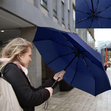 Зонт автоматичний Vicloon, 8 спиць, тефлонове покриття, компактний, для подорожей, гольф, темно-зелений/темно-синій