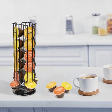 Тримач для капсул кави Dolce Gusto SYSYLY DG24 – чорний, на 24 капсули, обертається, з неслизькою основою