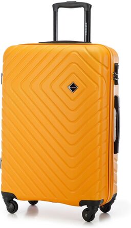 Набір валіз WITTCHEN Cube Line (S+M+L) з ABS, геометричним тисненням, 4 колесами, телескопічною ручкою та комбінаційним замком (Оранжевий)