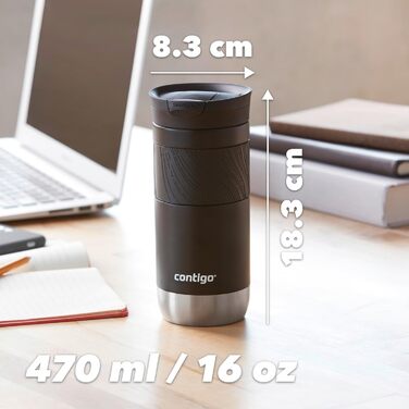 Contigo Byron Snapseal Stainless Steel Thermobecher - Leakproof Travel Coffee Mug, 590ml, BPA-Free