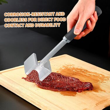 Ніж-толочок Fleischhammer 27см з подвійним боком для м'яса, товчених шніцелів, стейків, курки та свинини. Миється в посудомийній машині.