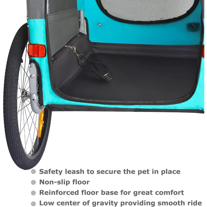 Універсальний візок-перевозник для собак Tiggo VS Pets Medium: велосипедний, буксирний, для джогінгу, блакитний