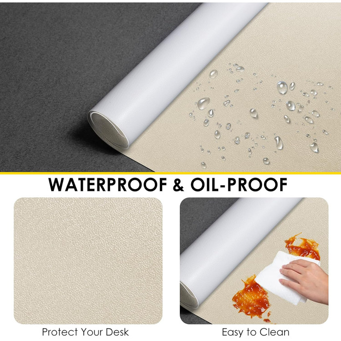 Підкладка на стіл Vicwe 120x60 см, жовта, з ПВХ, антиковзка, для офісу та дому