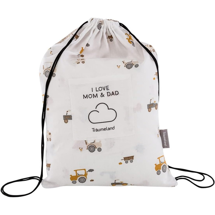 Постільна білизна Träumeland Kleine Farm, розмір: 80 x 80 см + 35 x 40 см - з найм'якішої бавовни, у практичному мішечку для гімнастики. Постільна білизна Träumeland Kleine Farm 80 x 80 + 35 x 40 см