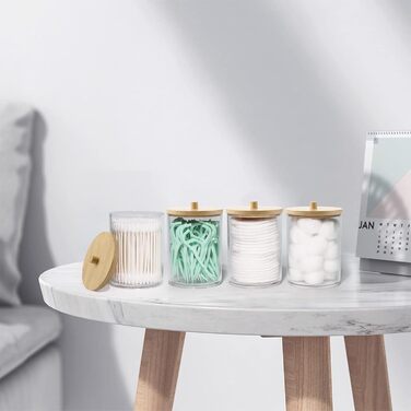 Організатор для ватних паличок та дисків Miiepls, прозорий акриловий контейнер для косметики