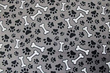 Німецька подушка-підстилка для собак, 65 x 95 см, плюшева, для маленьких та великих собак, миється, можна сушити в сушильній машині (візерунок кісток, антрацит, 45 x 65 см)