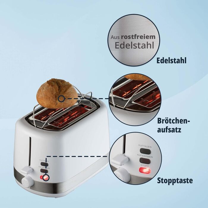 Набір чайник та тостер KHG | 2200W та 850W | 1.7л, 2 тости | З фільтром від накипу та підсвічуванням | Кухонний набір для сніданку