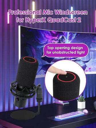 Кріплення для мікрофону HyperX QuadCast та інші - кріплення на стіл з поп-фільтром, сумісне з Blue Yeti, Razer Seiren Mini V3, Fifine AM8, YOUSHARES (XI. QuadCast 2 Windschutz - Dachlos)