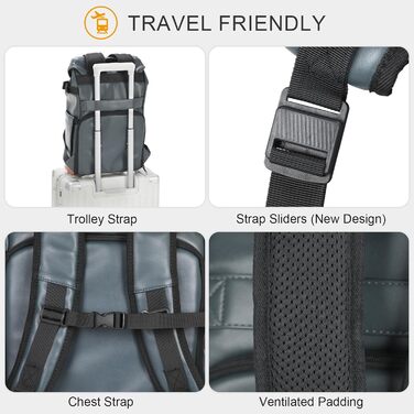 TARION Рюкзак для фотоапарата Kaera: водонепроникний рюкзак для фотокамери, рюкзак з відділенням для ноутбука 14 дюймів, рейнкавер (зелений, синій, M)