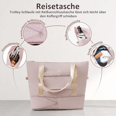 Набір валіз Merax Hartschalen 5шт: 3 валізи, 2 косметичні сумки, рожево-бежевий та хакі