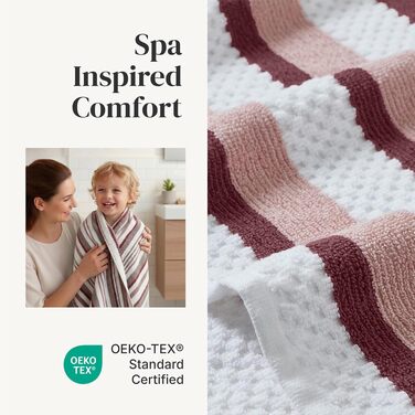 Набір рушників Modern Threads Pax з жакарсовим плетінням, 6 предметів, 100% гребінна бавовна, суперпоглинаючі та швидкосохнучі, колір Rosewood (рожеве дерево)