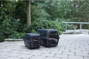 Kerbl Pet Transportbox Expedion Eco з металевими дверцятами, 58x38x38 см, чорний