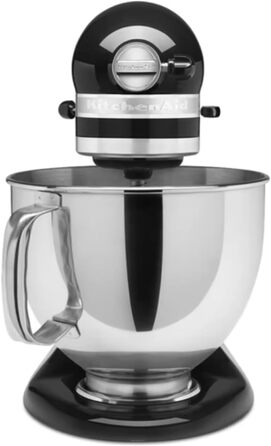 Кухонний комбайн KitchenAid Artisan з нахиленою чашею, тістоміс, 5 насадок, 2 чаші з нержавіючої сталі, 4.8 л, Onyx Black