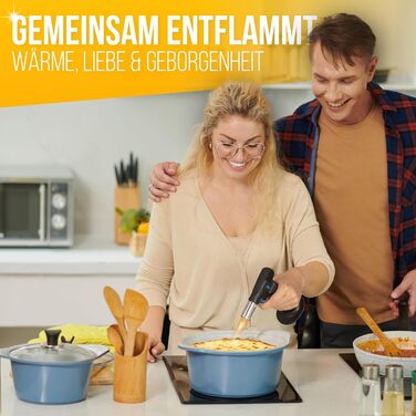 Кулінарний газовий пальник MAGNUM® для карамелізації та фламбування, 1300°C, з запасом газу 300 мл, багаторазовий преміум-пальник для Крем-брюле