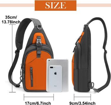 Чоловіча нагрудна сумка-рюкзак на плече, Crossbody Bag для спорту та прогулянок (Помаранчевий)