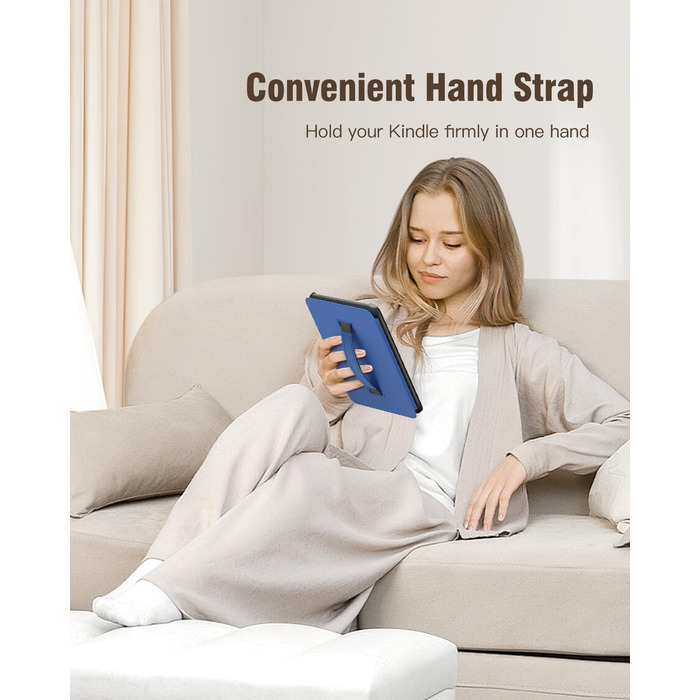 Чохол MoKo для Kindle Paperwhite (12-те покоління, 2024) та Kindle Colorsoft Signature Edition (2024), з регульованою підставкою та функцією авто-ввімкнення/вимкнення, Agave Grün (сірий ліс)