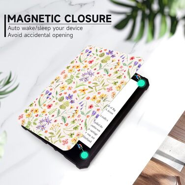 Чохол для Kindle 11 (2022-2024) Fancity: PU-шкіра, TPU, з петлею, авто-сон/пробудження, з квітами