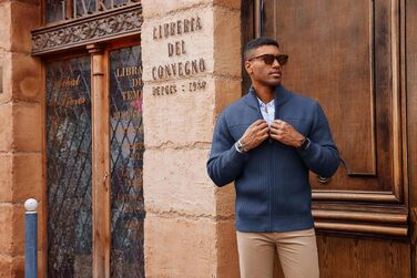 Кардиган чоловічий PJ PAUL JONES з блискавкою та стійким коміром, темно-синій (XL)