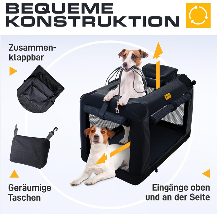 Транспортна переноска для собак та котів, складна, чорна (50x35x35 см)