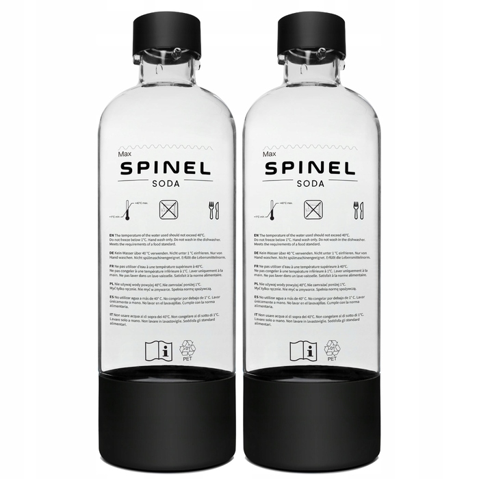 Сифонізатор для води Spinel Soda BubbleON, чорний + 2 пляшки