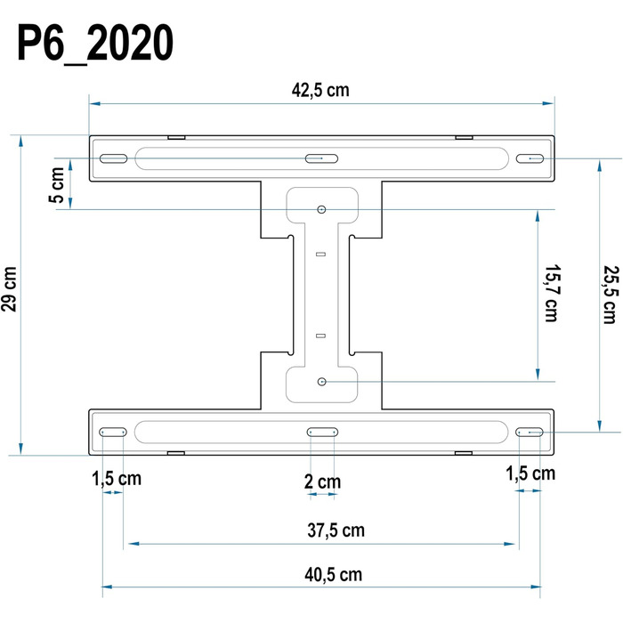 Кріплення для монітора/телевізора Ergosolid 2020-P6, поворотне, чорне, для екранів 45-75 дюймів, VESA 600x400, до 45,5 кг, сертифікат TÜV GS