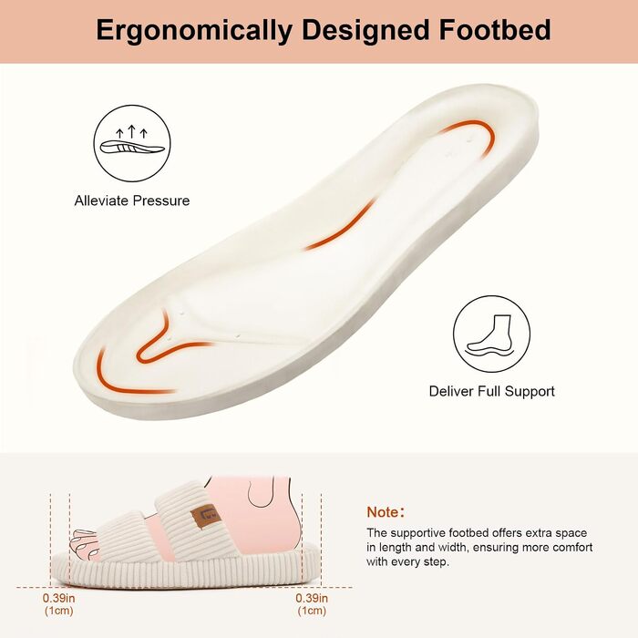 Жіночі домашні капці LongBay з ефектом пам'яті (Memory Foam), відкриті пальці, зручні тапочки-сліпери з двома ремінцями, бежеві, розмір 40/41 EU