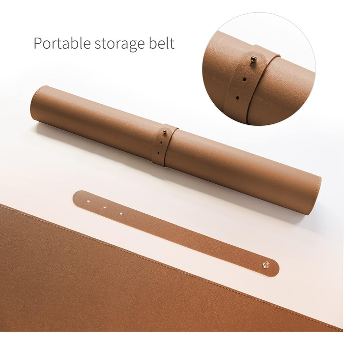 RENMTURE Килимок для миші з натурального корку та PU-шкіри, 80 x 40 см, захист столу, антиковзаюча поверхня, водонепроникний, для офісу та дому (Коричневий)