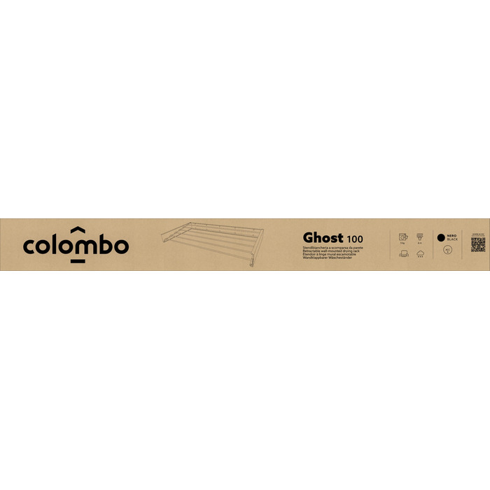 Сушарка для одягу Colombo GHOST чорна — телескопічна, для балкона та ванної кімнати