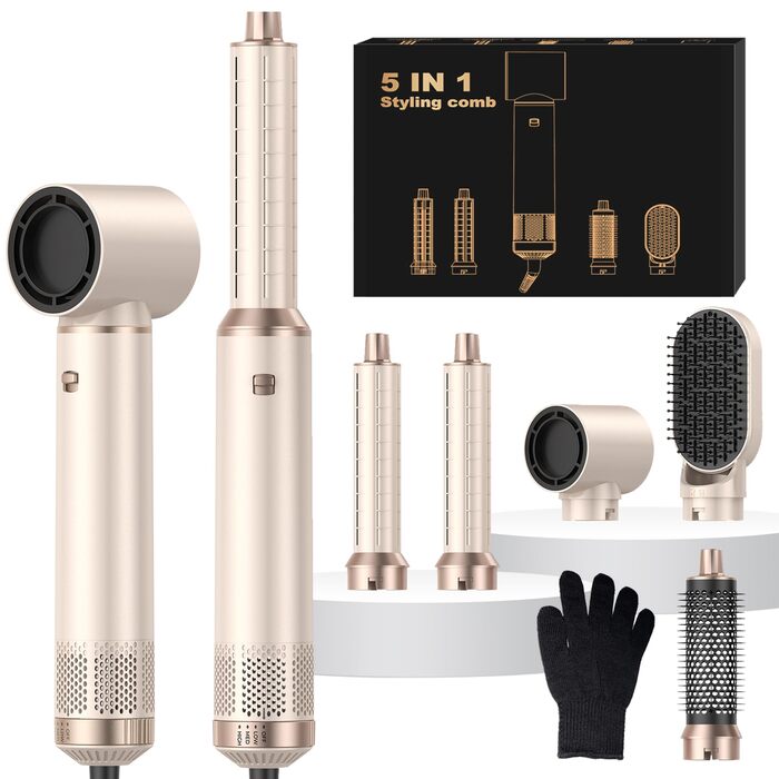 Набір для укладки волосся 7 в 1: фен, щітка-фен, автоматична завивка, випрямляч, 110000 RPM