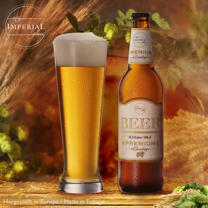 Набір склянок для пива Pilsner Crystalline 6 шт, 500 мл (макс. 680 мл), скло, придатні для мийки в посудомийній машині