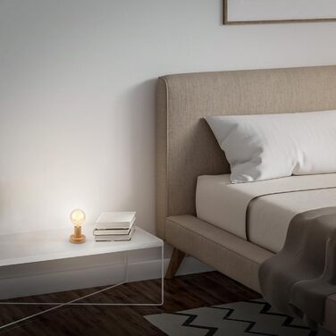 BRILONER Настільна лампа мініатюрна, ретро/вінтаж, E27, 10W, для дому, офісу, читання, 10x9 см, дерево/метал